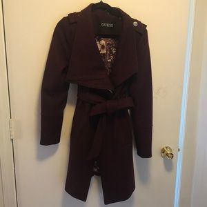 GUESS purple trench coat in M. Very good condition.